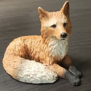 Adorable Tan and White Dog Figurine